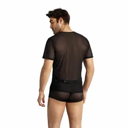 ANAIS MEN Eros Tulle T-Shirt Black M - Premium European Mesh Design