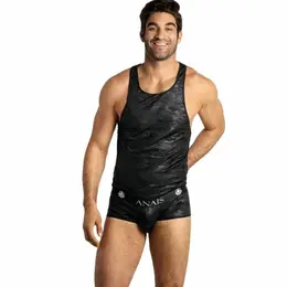 ANAIS MEN Electro Top XL - Military Print, Soft Microfiber, Sleeveless