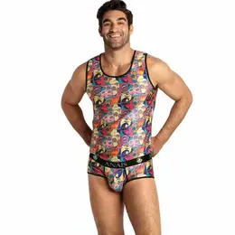 ANAIS Men Comics Top XL - Klasična bezelna pripijena majica, strip print
