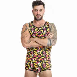 Anais Men Banana Top L - Likra Košulja Bez Rukava sa Printom Banane