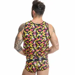 Anais Men Banana Top L - Likra Košulja Bez Rukava sa Printom Banane
