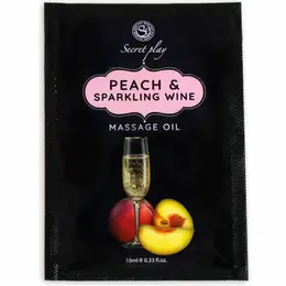 Secret Play Peach & Sparkling Wine Massage Oil Sachet 10ml - Hydrating Formula