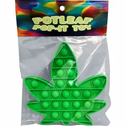 Kheper Games Pop-It Anti-Stress Toy Leaf-Shaped Silicone Green