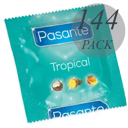 Pasante Tropical Flavours Kondomi 144-Paket - Mango, Ananas, Kokos