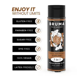 BRUMA Premium 3-u-1 Ulje za Masazu Miris Cupcake 100 ml - Formula Zagrevanja