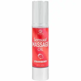 Secretplay Strawberry Massage Oil 50ml - Airless pumpa i hranljiva formula