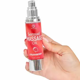 Secretplay Strawberry Massage Oil 50ml - Airless pumpa i hranljiva formula