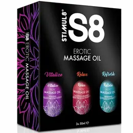 STIMUL8 S8 Massage Oil Set 3x50ml - Hranljivi trio aromatičnih ulja
