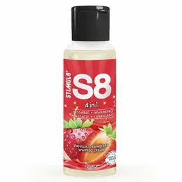 S8 4-u-1 Lubrikant & Masažni gel sa ukusom jagode 125ml