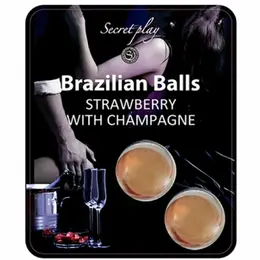 SecretPlay set brazilskih kuglica aroma jagode i šampanjca, 2 komada