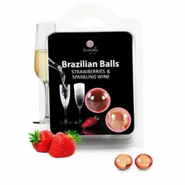 SecretPlay set brazilskih kuglica aroma jagode i šampanjca, 2 komada