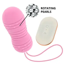 OHMAMA daljinski upravljano rotaciono jaje 7 modova Roze 8cm Silikon