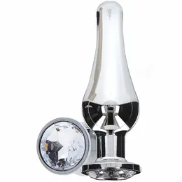 ToyJoy Diamond Bum Bijou Veliki – Aluminijumski čep sa srebrnim draguljem, 13 cm