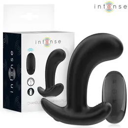 INTENSE Chandler Black 10-Mode Vibrating Anal Device with Remote, 9cm