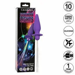 CalExotics Southern Lights Silikonski Svetleći Intimni Čep Ljubičasti 10 Režima