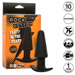 CalExotics Rock Bottom Suženi Silikonski Crni Čep 10 Režima USB Punjiv
