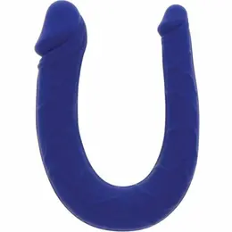 Get Real Mini Dvostruki Model Plavi – Anatomski Silikonski U-Oblik 16 cm