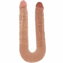 Get Real Double Dong 40 cm Skin – Fleksibilni Dvostrani Model, PVC