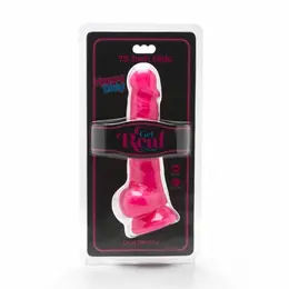 Get Real Happy Dicks Intimni Sistem 19 cm Roze PVC sa Usisnom Bazom
