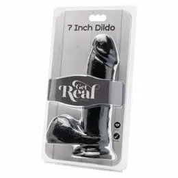 Get Real Model 18 cm Anatomski Intimni Uređaj sa Bazom Crni