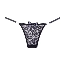 Leg Avenue čipkana tanga gaćice crna - Elegantna lingeri jedne veličine