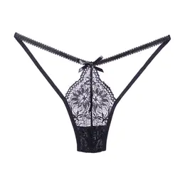 Leg Avenue čipkana tanga gaćice crna - Univerzalna veličina, elegantna lingeri