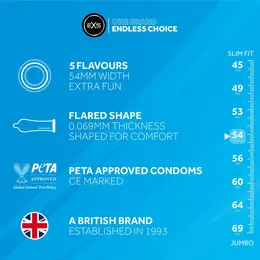 EXS Mixed Flavoured Condoms 500pcs - Cola, Bubblegum, Strawberry, Banana, Chocolate