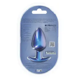 Ouch! Metallic Blue Large Smooth Silicone Plug 3.5'' (8.9 cm)