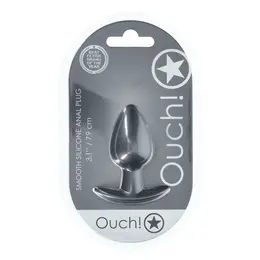 OUCH! Silicone Plug Medium 7.9cm Gunmetal - Smooth Anatomic Model