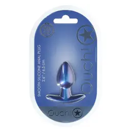 Ouch! Metallic Blue Small Silicone Plug 2.6''/6.5cm - Smooth Finish