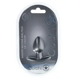 Ouch! Smooth Silicone Plug Small 2.6'' (6.5 cm) Gunmetal Finish