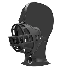 Ouch! Podesivi Face Harness sa Odvojivom Lopticom za Gag Crni