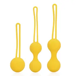 Loveline Set Kegel Lopti za Vežbanje Limun Žuta - 3 Veličine, Silikon