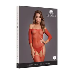 Rene Rofe Shimmering off-shoulder bodi-čarapa crvena/zlatni šljokići jedna veličina
