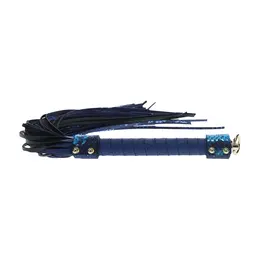 Ouch! Florence Collection Intimni Flogger Plavi, Bonded Koža, Iridescentni Završetak