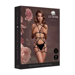 Shots trakasti body harness sa otvorenim čašicama i podvezicama crna one size