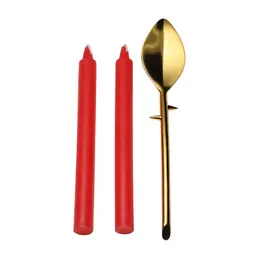 Drip Sensation Set Sveća za Vosak sa Lopaticom od Cink Legure, Bez Mirisa, 8.2in