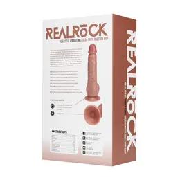 RealRock Vibrantni Silikonski Model 7 Inča Tan sa Usisnom Čašicom i Pojasom