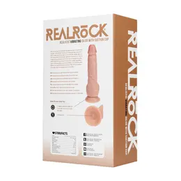 RealRock Vibrating Straight Intimate Machine 18 cm with Suction Cup - Flesh