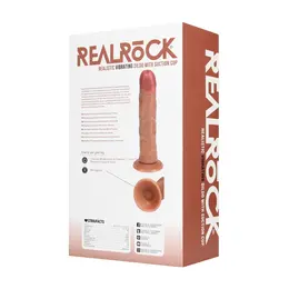 RealRock Vibrantni Zakrivljeni Model 20.5 cm - Tan, Usisna Baza