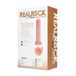 RealRock Vibrantni Zakrivljeni Model 20.5 cm - Boja Kože, Usisna Baza