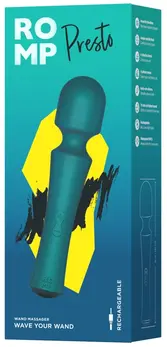 ROMP Presto Metallic Wand Massager - 10 režima, vodootporan, 20cm