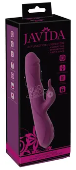 Javida 3F Vibrator sa potiskivanjem, punjiv, silikonski, dvostruko dejstvo, 25cm