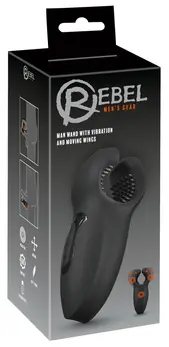 Rebel Man Wand Intimni Stimulator sa Vibrirajućim Pokretnim Krilcima, Crna