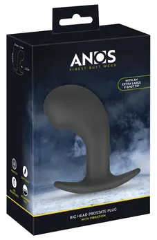 ANOS Big Head Silikonski Masažer Prostate sa 10 Režima Vibracije, Crna