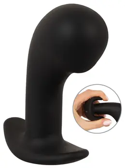ANOS Big Head Silikonski Masažer Prostate sa 10 Režima Vibracije, Crna