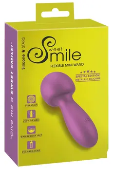 Sweet Smile Metallic Mini Wand - Kompaktni Vodootporni Uređaj za Masažu, Srebrna