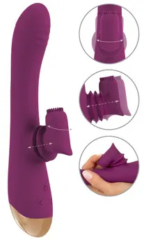 Javida 2-Function Intimate Device with Moving Stimulator, Purple, 22.3 cm