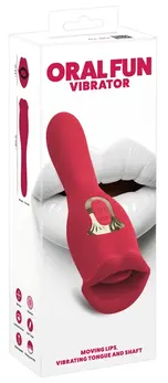 You2Toys Oral Fun Vibrator L Dvostrani Pokretne Usne Roze 22.2cm