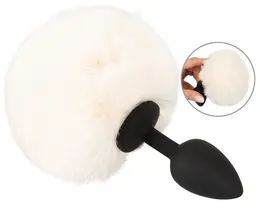 You2Toys Fluffy Tail Silikonski Čep S Beli - Meko Vestačko Krzno, Kompaktna Veličina